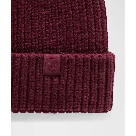 Unisex Close-Fit Wool-Blend Ribbed Knit Beanie - Red - Picture 2 of 6